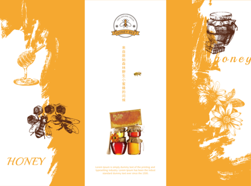 蜂蜜三折页素材图片
