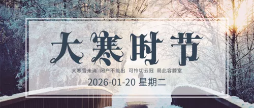 清新雪景大寒时节二十四节气首图