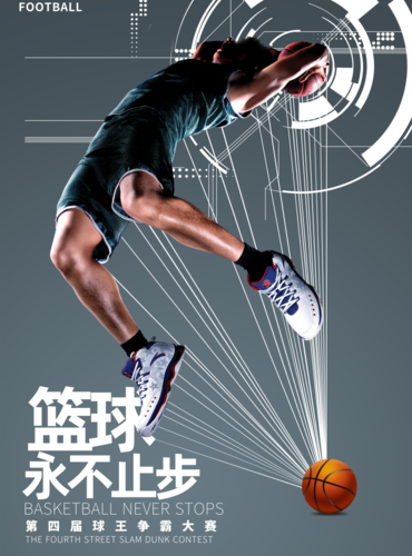 高端大气篮球永不止步海报