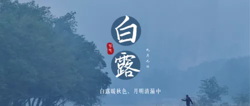 蓝色清新节气白露公众号推送首图
