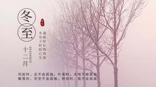 摄影风十二月冬至横版海报
