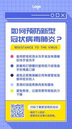 几何描边风疫情预防科普小贴士手机海报