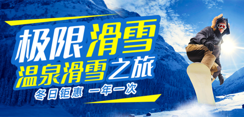 清新风滑雪运动冬季项目活动宣传推广banner
