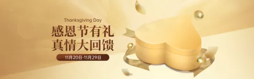 金色感恩有礼回馈活动促销PC端banner