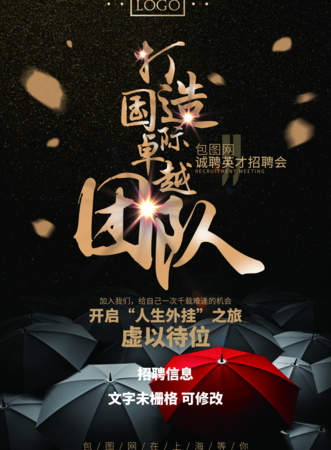 黑金风团队招聘海报/印刷海报
