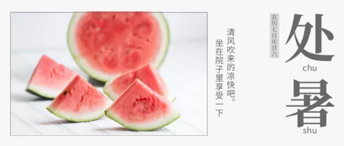 -简约处暑节气祝福问候公众号推送首图