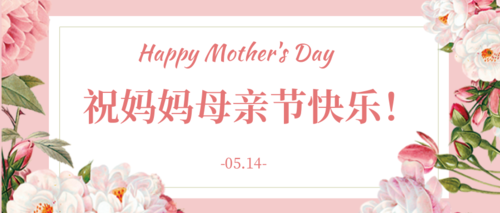 插画花朵母亲节节日祝福公众号推送首图