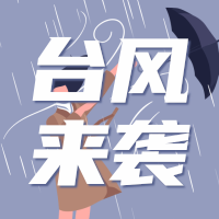 插画台风预警天气预报公众号小图