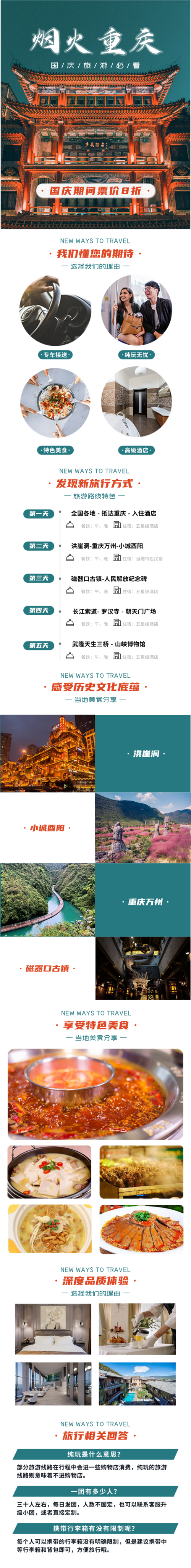 中国风国庆旅游宣传电商活动宝贝详情页