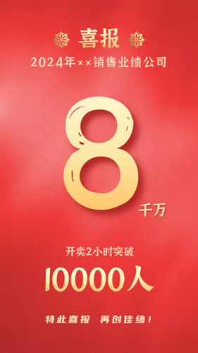 红金喜庆销售业绩手机海报