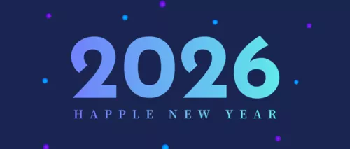 蓝色简约2026新年公众号推图