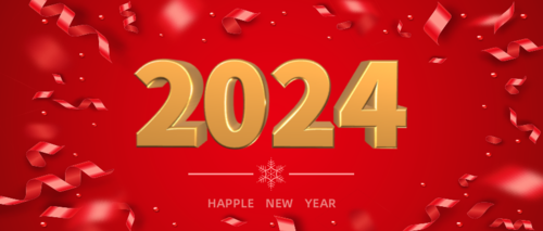 红色喜庆2024新年公众号推图
