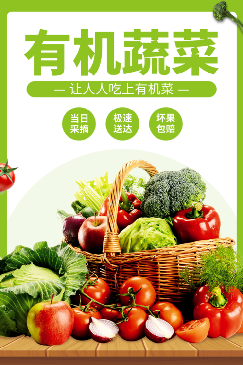 绿色简约蔬果生鲜食品直通车