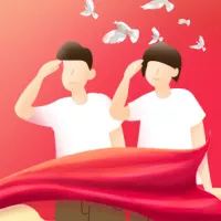 红色插画风建党周年主题活动公众号推送小图
